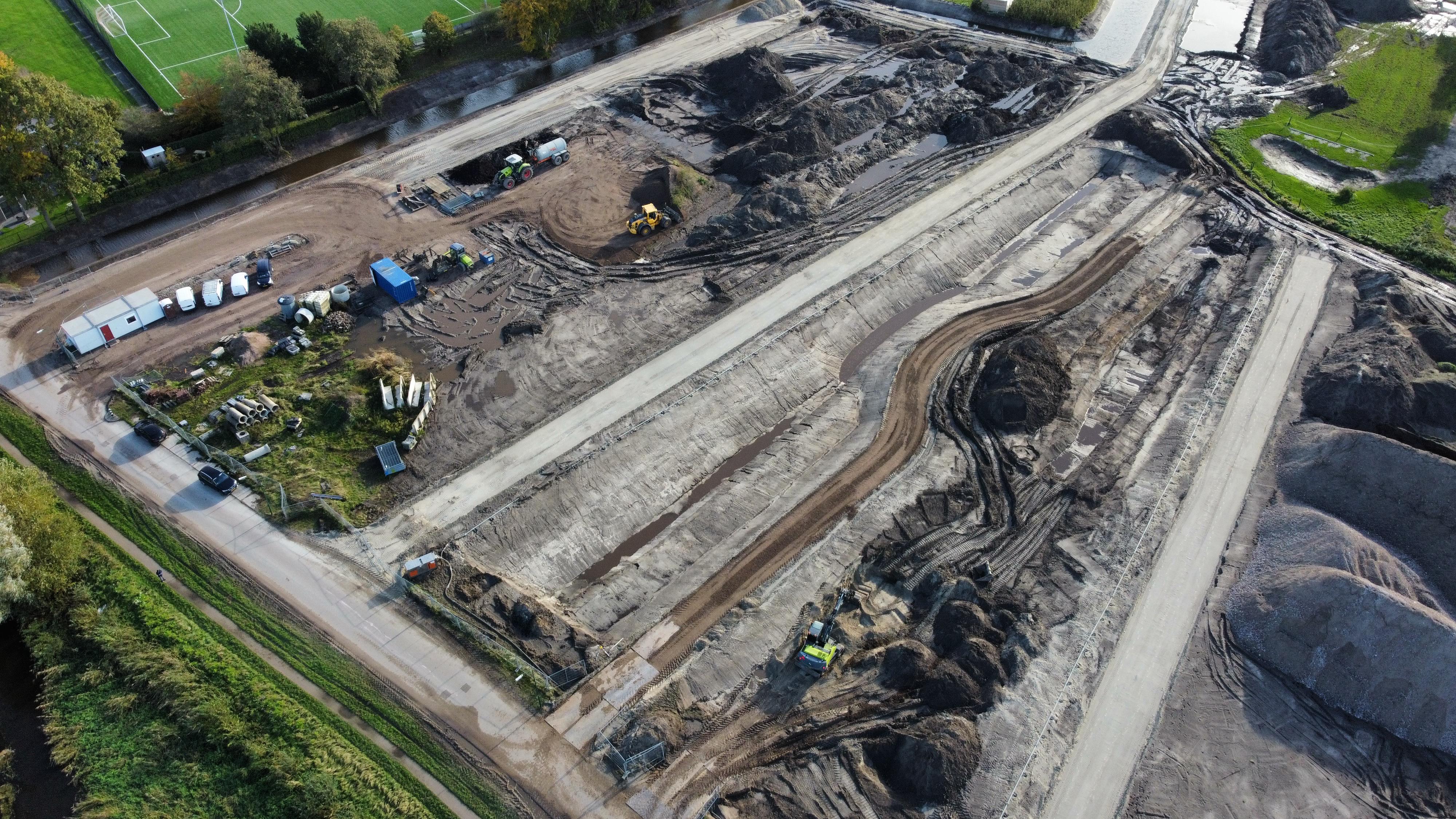 Luchtfoto van het bouwrijp maken van Beekweide II. Foto: Twan Rebel | 3 november 2023